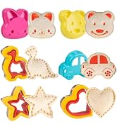 Muswarm 6 PCS Sandwich Cutters and Sealers Set, Uncrustable Crustless Sandwich Maker for Kids Lun...