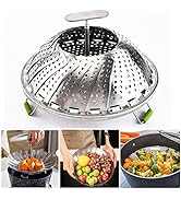 Vegetable Steamer Basket for Cooking Baby Food Veggie Fish Eggs Broccoli Stainless Steel Steamer ...
