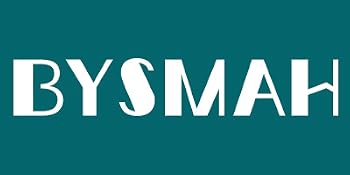 Text reads 'BYSMAH'. Series of images showing white text against teal background, appearing to be a logo or brand name display.