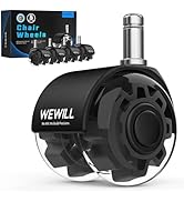 WEWILL Office Chair Wheels, Rubber Replacement Caster Heavy Duty Wheels for Computer Desk Chair t...