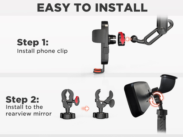 rearview mirror phone holder