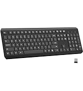 EDJO Wireless Keyboard, 2.4G Full-Sized Cordless USB Silent Computer Keyboard, Ergonomic Tilt Ang...