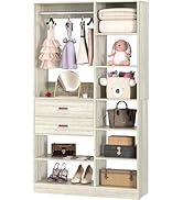 Armocity Freestanding Closet System, 40 Inches Stand-Alone Wardrobe with 10 Shelves, 80'' Height ...