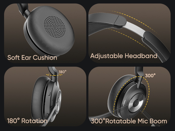 wireless headset with microphone for work