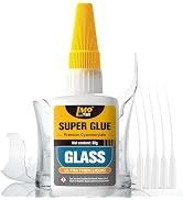 Glass Super Glue Liquid, Clear Instant Cyanoacrylate Adhesives for Glass Repair, All Purpose CA G...