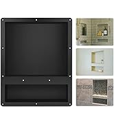 Suteck Shower Niche Double Shelf, 16-Inch Width x 20-Inch Height x 4-Inch Depth, Recessed Shower ...