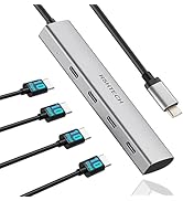 USB C Hub 10Gbps RSHTECH 4-Port USB C to USB-C 3.2 Gen 2 Dongle, Portable USB C Multiport Adapter...