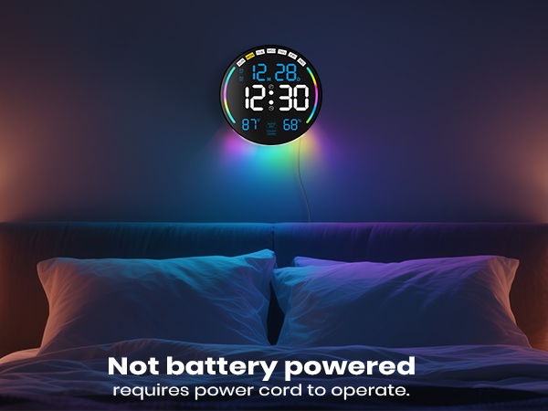 large digital wall clock battery operated