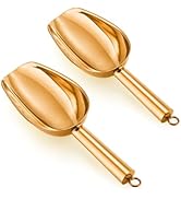 Leonyo 2 Pack Metal Ice Scoop, 6oz Stainless Steel Ice Scoop for Freezer, Flexible Food Scooper f...