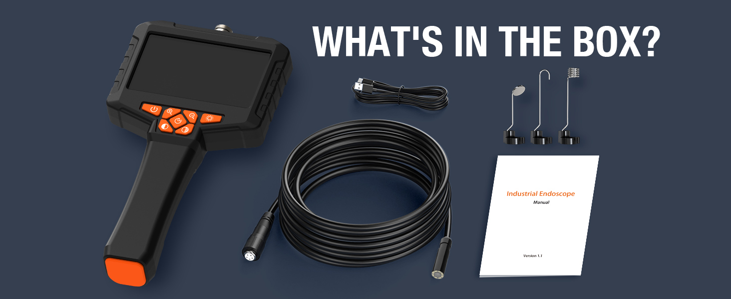 4.3" HD Screen Waterproof Inspection Camera with Light for Automotive Engine Mechanics