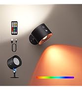 Joyzy Wall Light Battery Operated Rechargeable RGB LED Wall Lighting Colorful Picture Light Two-H...