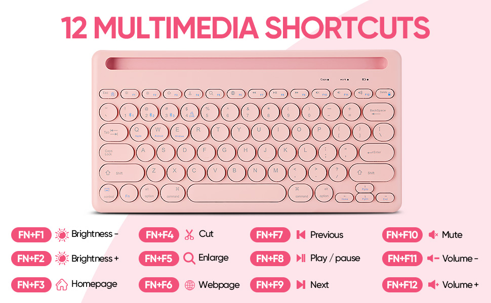 Wireless Keyboard and Mouse Combo with Phone Tablet Holder,