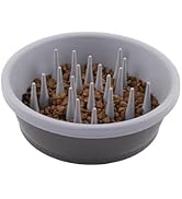 Dexas Slow Feeder Dog Bowl for Healthier Digestion, Teeth and Gums, 6 Cup Capacity, Gray