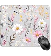 Jhdstore Square Mouse Pad Floral Premium-Textured Flower Mouse Pad Desk Mat, Washable Mousepad Ly...