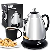 APOXCON Electric Coffee Percolator Stainless Steel Coffee Maker with Clear Brew Progress Knob and...