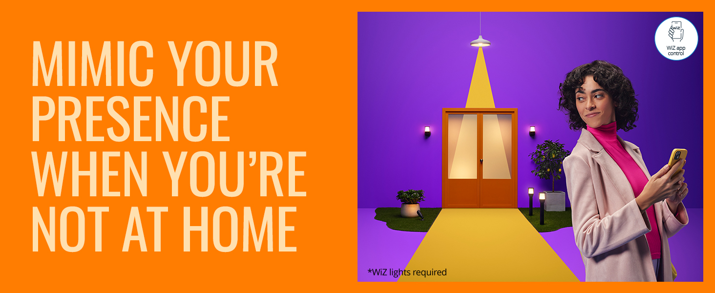 WiZ smart lighting; WiZ controlled; secuirty; security camera; WiFi: connected