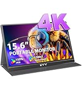 KYY 4K Portable Monitor for Laptop, 15.6'' Computer Screen Extender UHD 3840x2160,100% sRGB, 400 ...