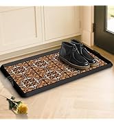 BEHERO Boot Tray Shoe Mat Decorative Patterned, Rubber Boot Matt Tray Indoor and Outdoor Use, 16"...
