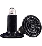 CTKcom 200W Reptile Ceramic Heat Lamp,E27 110V Infrared Heat Emitter Bulb,No Harm No Light Infrar...