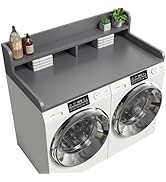 Corbyles 2-Tier Washer Dryer Countertop with 2.75"H Edge Rails, 54" W x 27.55" D Laundry Countert...