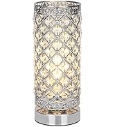 Seaside village Crystal Table Lamp Touch Control Dimmable Accent Desk Lamp Bedside Modern Table L...