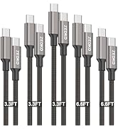 ZEDKO USB C to USB C Cable 5 Pack (3FT×3 + 6FT×2) 60W Fast Charging Braided Type C Cord, USBC Dat...