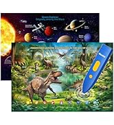 Bilingual Interactive for Kids Talking Dinosaur Space Poster for Kids Learning and Educational To...