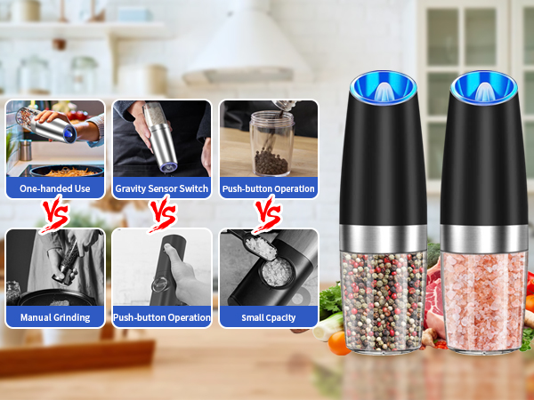 automatic salt and pepper grinder set