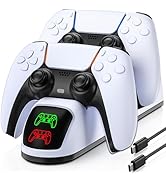 PS5 Controller Charger Station for PlayStation 5 Dualsense, PS5 Controller Charging Dock with LED...