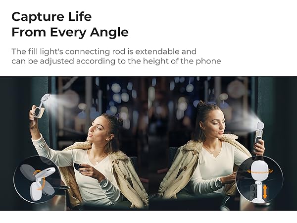 Text reads 'Capture Life From Every Angle'. Series of dynamic photos showing various camera angles and lighting compositions in lifestyle settings.