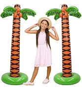 4E's Novelty 2 Pack Inflatable Palm Trees 5.5ft Tall - Luau Hawaiian Tropical Party Decorations f...
