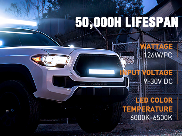 Nilight - 60005C-A 20Inch 126W Spot Flood Combo Led Light Bar Off Road Lights Boat Lighting 