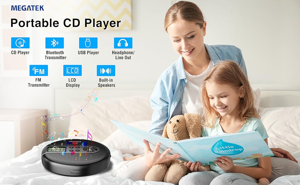 MEGATEK CP27BR Multi-Functional Portable CD Player