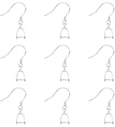 Craftdady 10Pcs Sterling Silver Pendant Clasp Earring Hooks 22mm Fish Hook Ear Wires with Pinch B...