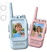 Video Walkie Talkies for Kids, 2 Pack Rechargeable Walkie Talkies with Screen,Long Range 2 Way Ra...