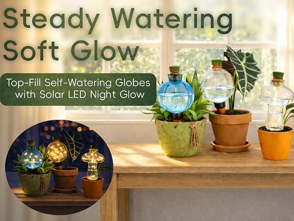 Self watering globes