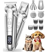 oneisall Small Dog Clippers and Paw Trimmer with Low Noise, 4 - in - 1 Cordless Dog Grooming Kit ...