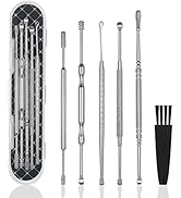 6 Pcs Ear Wax Removal Kit,Professional Double-Headed Ear Pick Earwax Removal Tools,316L Stainless...