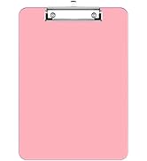 Rimilak Plastic Clipboards with Low Profile Metal Clip, Translucent Clip Board, 12.5 x 9 Inch Let...