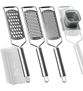 Professional Zester Grater Set,4-Pcs Cheese grater, Fine/Coarse/Extra Coarse/Slider Attatchement,...