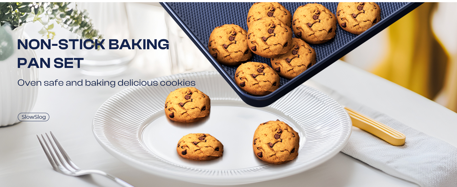 Multi-use jelly roll pan set perfect for cookies pastries and roasting