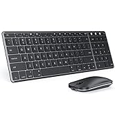 Wireless Bluetooth Keyboard and Mouse for Mac, Multi-Device Rechargeable Slim Keyboard and Mouse ...
