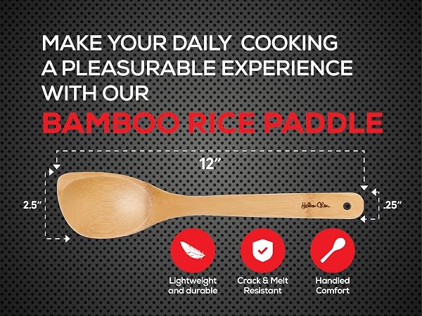 Helen’s Asian Kitchen Bamboo Rice Paddle Cooking Utensil