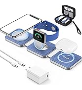 FutureCharger 3 in 1 Wireless Charging Station for Multiple Apple Devices, Foldable Magnetic Wire...