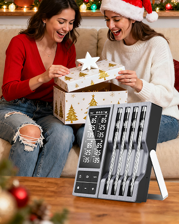 christmas gift wireless 4-probe meat thermometer for your dinner party easy cooking job