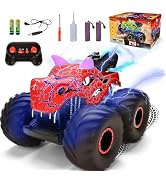 Onadrive Remote Control Dinosaur Car Toys for Kid Boys, 2.4GHz RC Monster Truck Toys with Spray, ...
