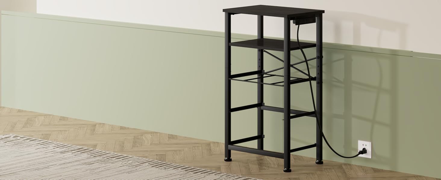 LED Nightstand with Charging Station