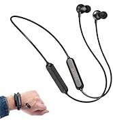MOCANIO Neckband Bluetooth Headphones 9D Surround Sound HiFi Stereo Neck Hanging Noise Reduction ...