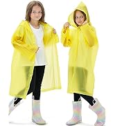 HOOMBOOM 2 Pack Waterproof Raincoats for Kids Reusable,EVA Rain Ponchos Emergency Rain Jacket for...