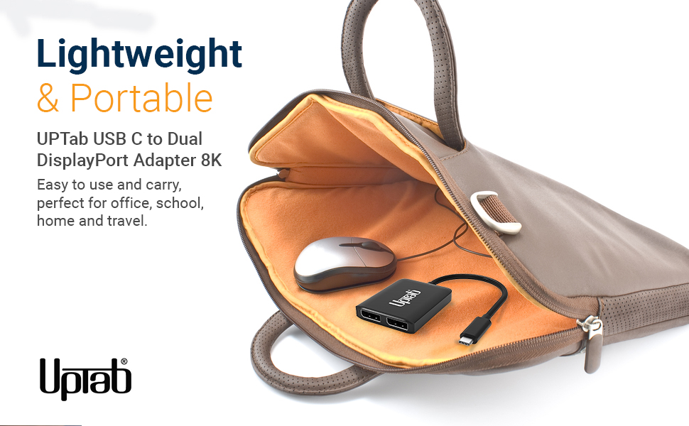  USB C to Display Port Dual Monitor Adapter, Lightweight and Portable